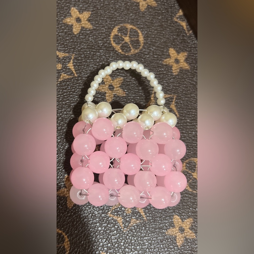 ❤️Pink Beaded Mini Handbag Decoration - Picture 2 of 5